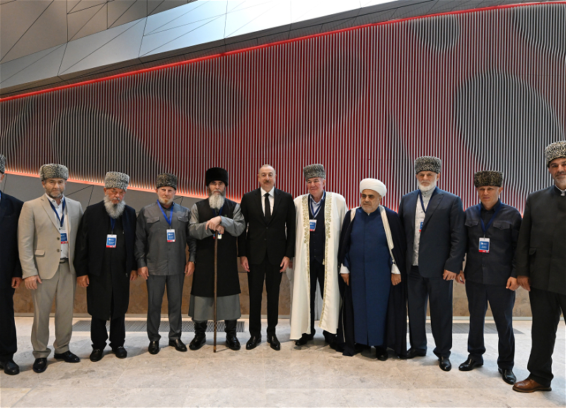 Президент Ильхам Алиев принял делегацию муфтиев Северо-Кавказского региона России - ФОТО