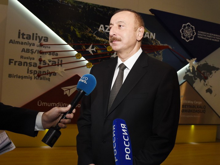 Prezident İlham Əliyev “Bakutel-2017” sərgisi ilə bağlı “Rossiya-24” telekanalının sualını cavablandırıb