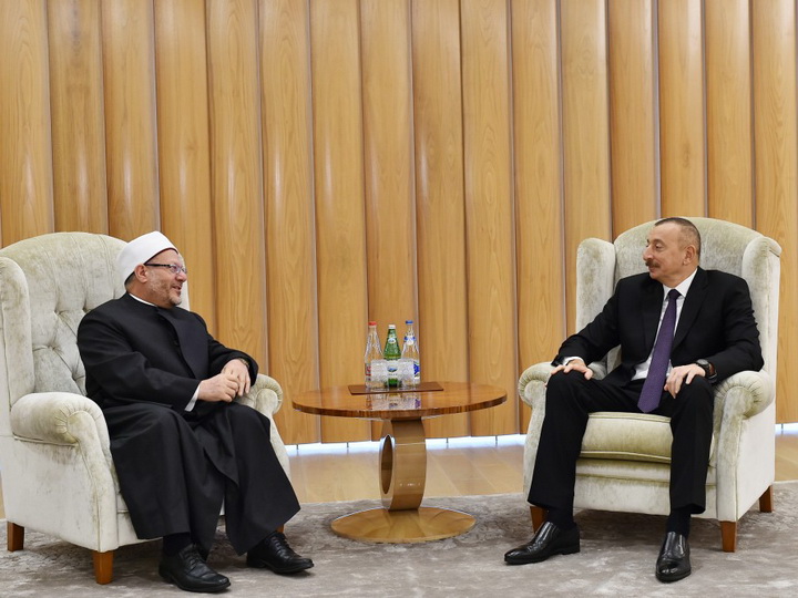 Президент Ильхам Алиев встретился с муфтием Египта - ФОТО