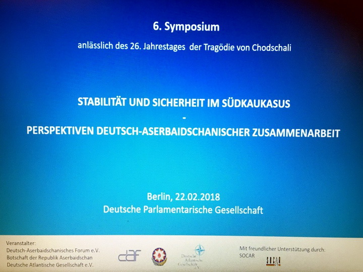 Berlində Xocalı soyqırımının 26-cı ildönümü ilə əlaqədar simpozium keçirilib - FOTO