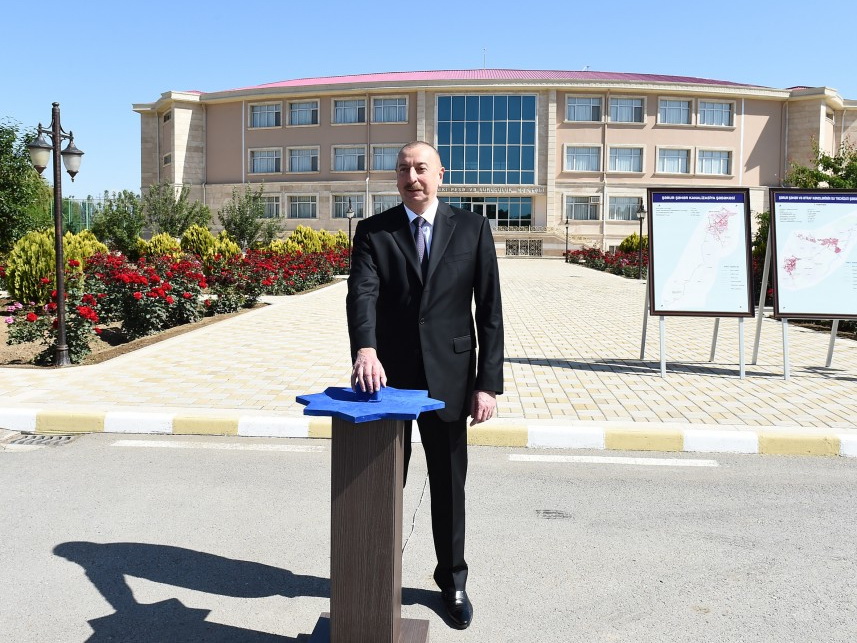 Ильхам Алиев принял участие в открытии первого этапа проекта реконструкции систем водоснабжения и канализации в Шаруре - ФОТО