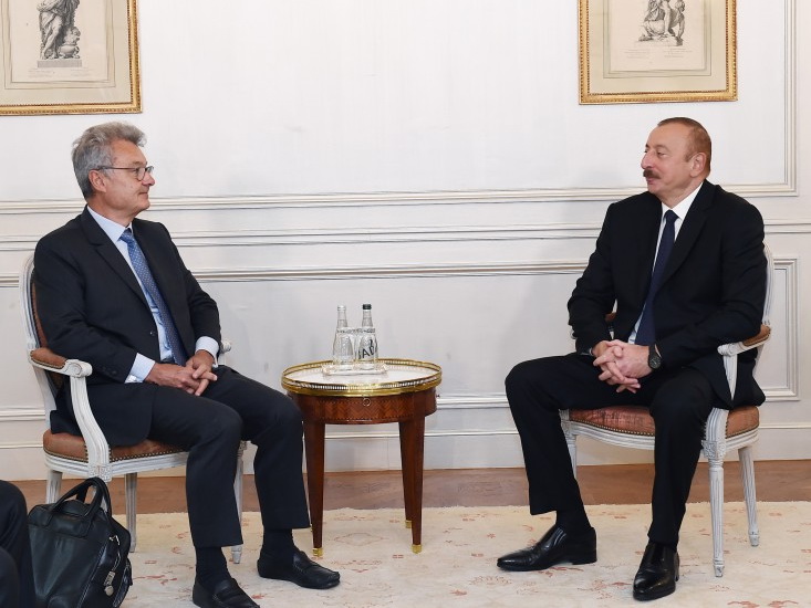 Президент Ильхам Алиев встретился с президентом компании SADE Франции - ФОТО