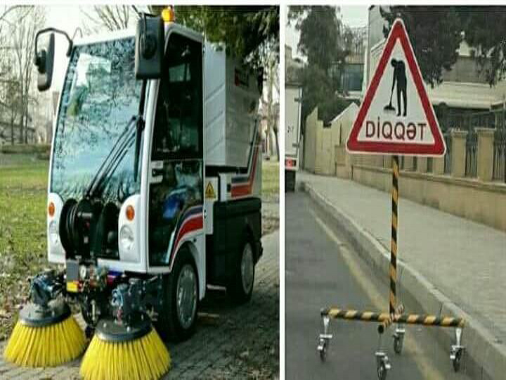 Дорожная полиция Баку выступила против новых знаков для защиты уборщиц дорог – ФОТО - ВИДЕО