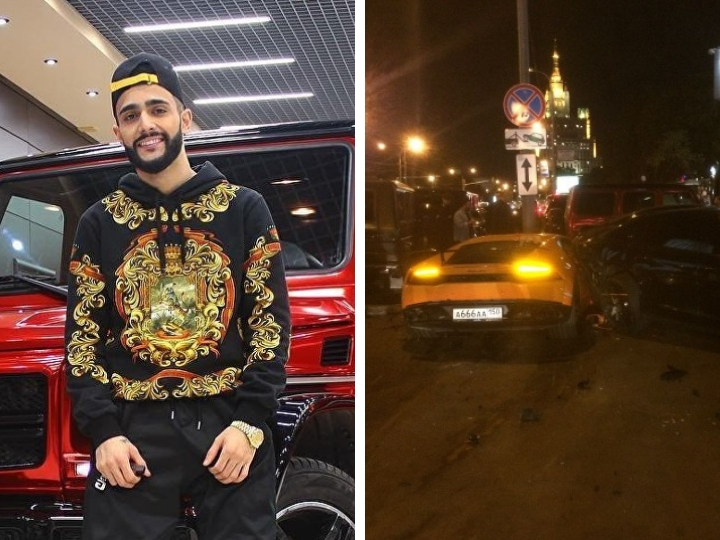 Lamborghini протаранил автомобиль блогера Гусейна Гасанова в Москве – ВИДЕО
