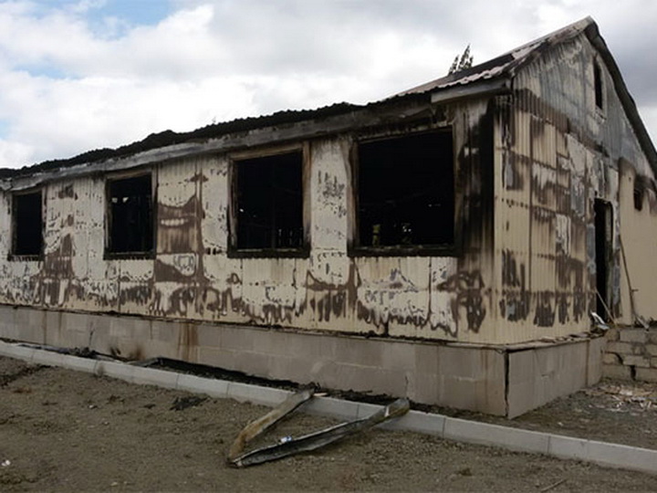 В Губе сгорела недостроенная школа модульного типа – ФОТО