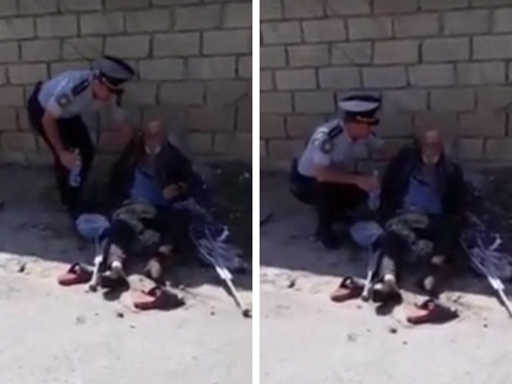 Азербайджанский полицейский напоил бездомного водой – ВИЕДО
