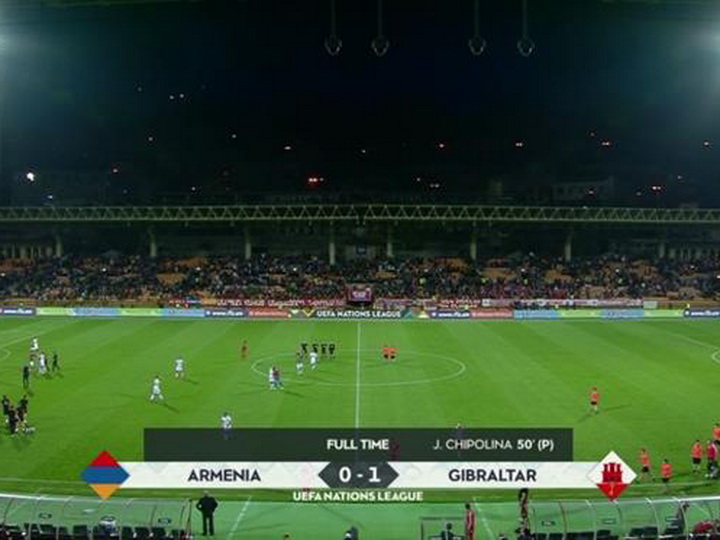 Гибралтар впервые в истории команды выиграл официальный матч, победив Армению - ВИДЕО