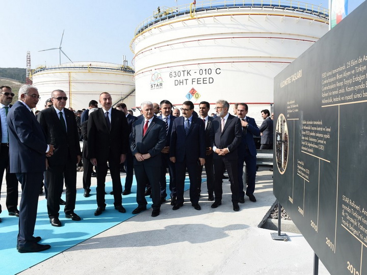 Президенты Азербайджана и Турции принимают участие в церемонии открытия нефтеперерабатывающего завода «Star» - ФОТО