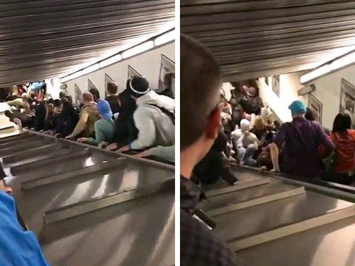 Metroda eskalator xarab oldu: 30 nəfər xəsarət aldı – VİDEO