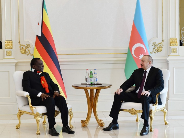 Состоялась встреча президентов Азербайджана и Зимбабве - ФОТО