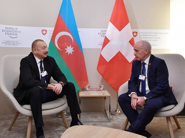 В Давосе состоялась встреча президентов Азербайджана и Швейцарии - ФОТО