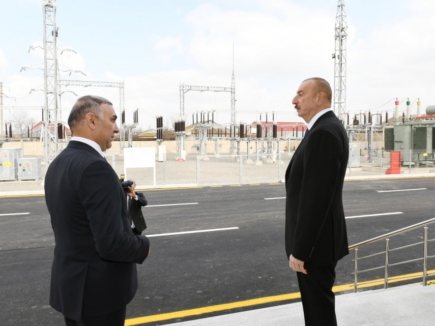 Президент Ильхам Алиев принял участие в открытии подстанции «Бейляган-1» - ФОТО