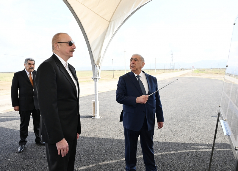 Ильхам Алиев принял участие в открытии автомобильной дороги в Гаджигабульском районе - ФОТО