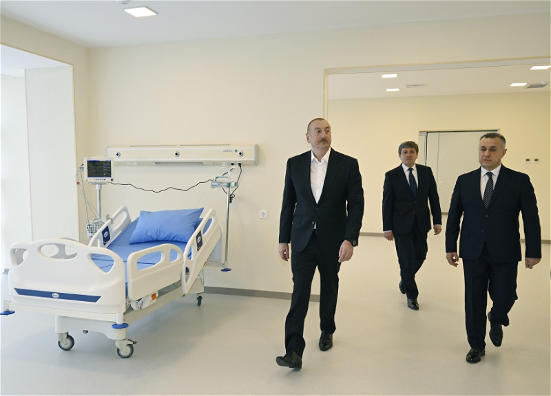 Ильхам Алиев принял участие в открытии Габалинской центральной районной больницы - ФОТО