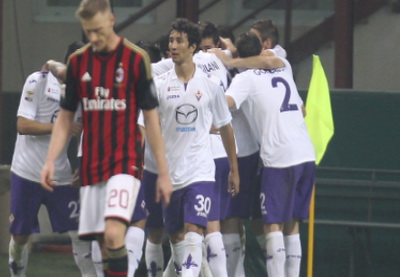 «Милан» уступил «Фиорентине» в матче чемпионата Италии по футболу
