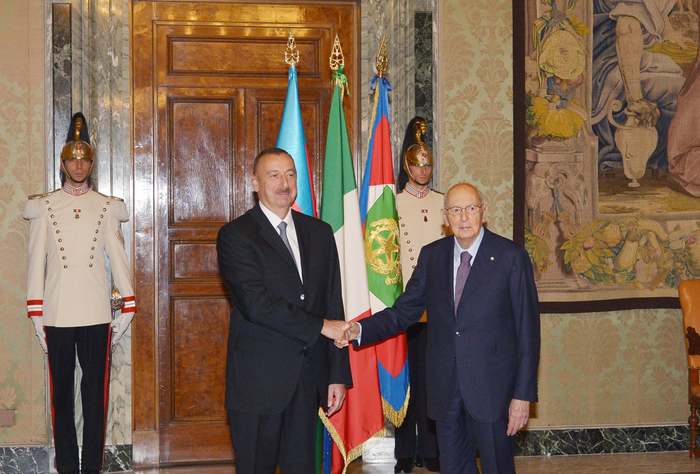 Президент Ильхам Алиев встретился с президентом Италии - ФОТО