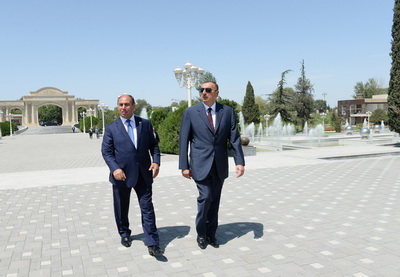 Президент Азербайджана ознакомился с проделанной работой в новом парке Гейдара Алиева в Барде - ФОТО