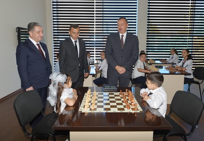 Ильхам Алиев принял участие в открытии Шахматной школы в Бейлягане - ФОТО