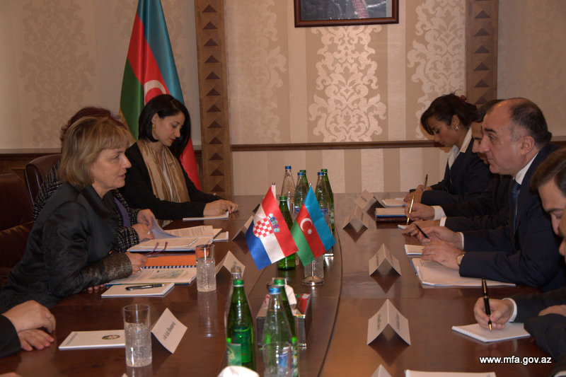 Эльмар Мамедъяров встретился с делегацией, возглавляемой главой МИД Хорватии - ФОТО