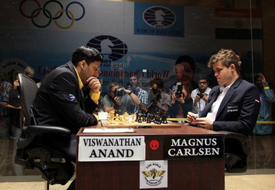 Карлсен и Ананд сыграли вничью 9-ю партию матча за звание чемпиона мира в Сочи