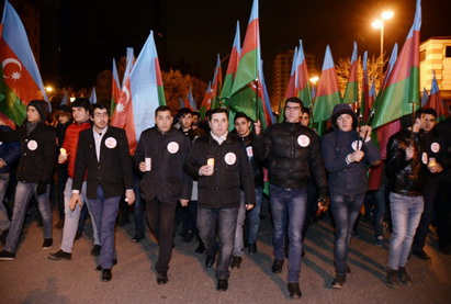 Члены молодежных организаций провели шествие под девизом «Справедливость к Ходжалы!» - ФОТО