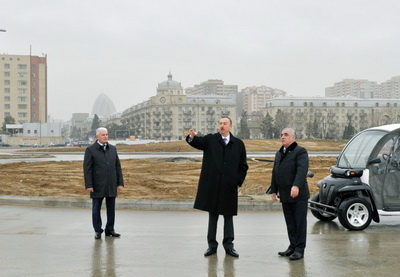 Ильхам Алиев ознакомился с ходом строительных работ на бульваре «Баку – Белый город» - ФОТО
