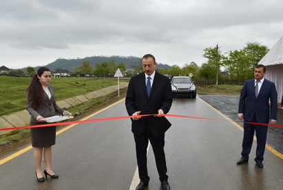 Президент Ильхам Алиев принял участие в открытии автодороги Дегеди-Пеликеш в Астаре - ФОТО