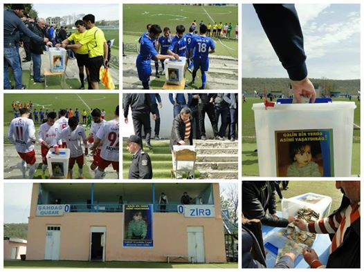 В Гусаре в матче чемпионата Азербайджана по футболу состоялась акция в пользу тяжелобольного ребенка – ВИДЕО