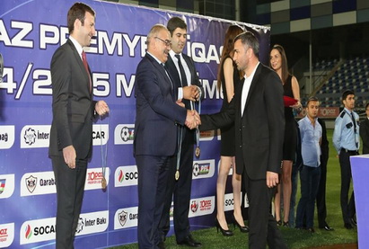Как награждали две лучшие команды Азербайджана - «Карабах» и «Интер» - ФОТО