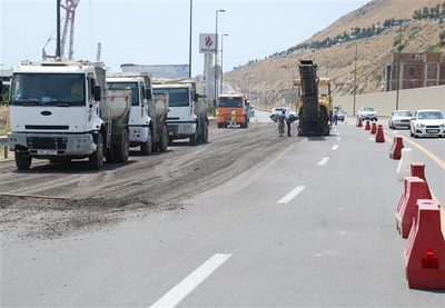 Начат ремонт главной дороги на южном въезде в Баку – ФОТО