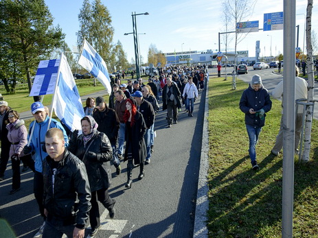В Хельсинки прошла акция протеста против приема беженцев