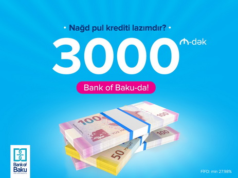 Наличный кредит до 3000 манатов от Bank of Baku – ФОТО