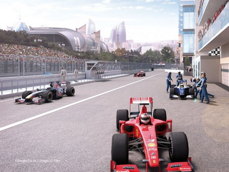 В связи с подготовкой к соревнованиям Формулы-1 перекрыто движение в центре Баку – ФОТО