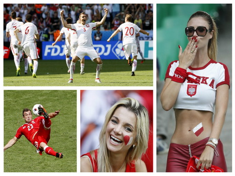 Гол Шакири «ножницами», распутная полячка и другие фото матча Швейцария — Польша
