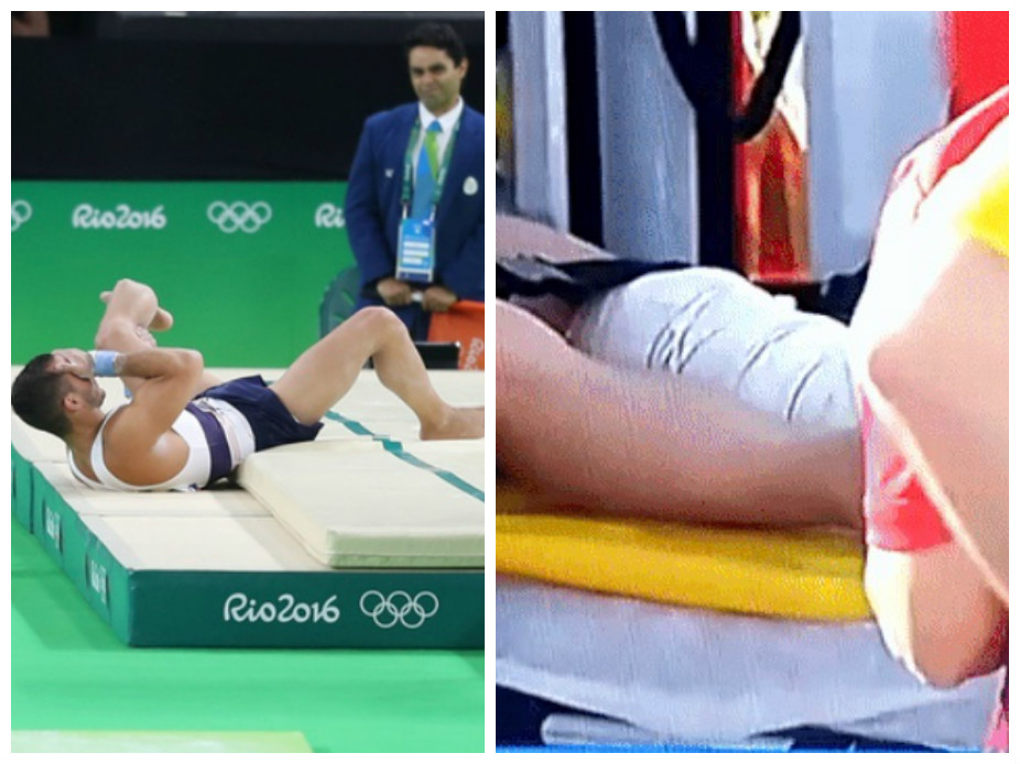 Медики уронили французского гимнаста, сломавшего ногу на Олимпиаде - ВИДЕО