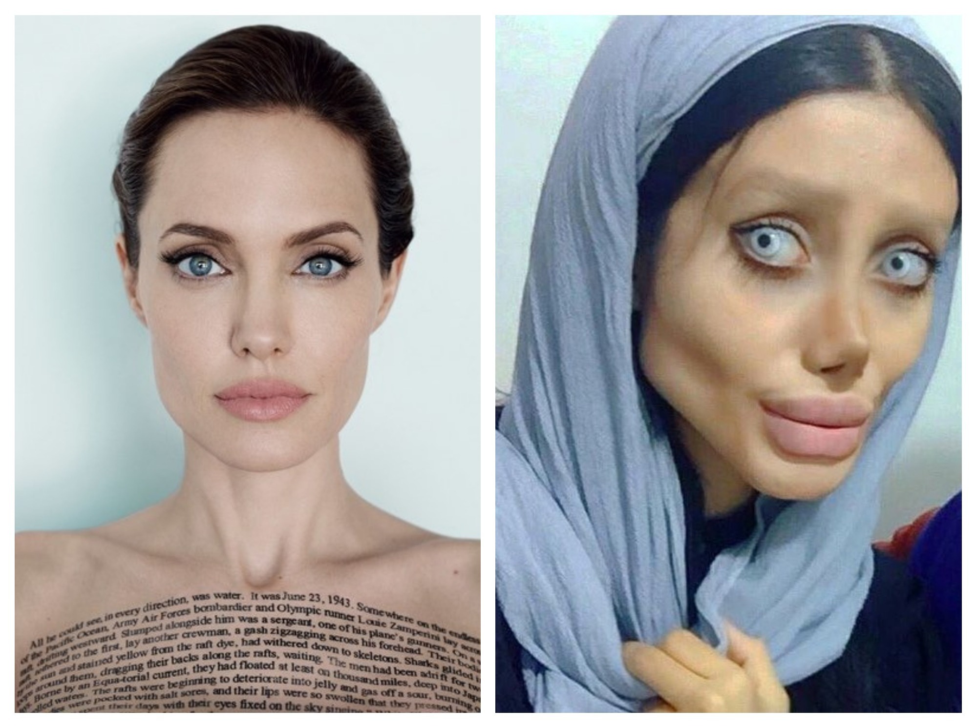 Как быть похожей на девушку. Сахар табар и Анджелина Джоли. Иранская Анджелина Джоли. Анджелина Джоли 50 операций. Иранка похожая на Анджелина Джоли.