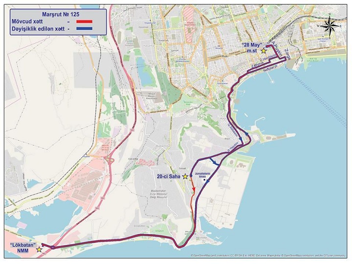 125 saylı marşrut xəttinin hərəkətində dəyişiklik edilib