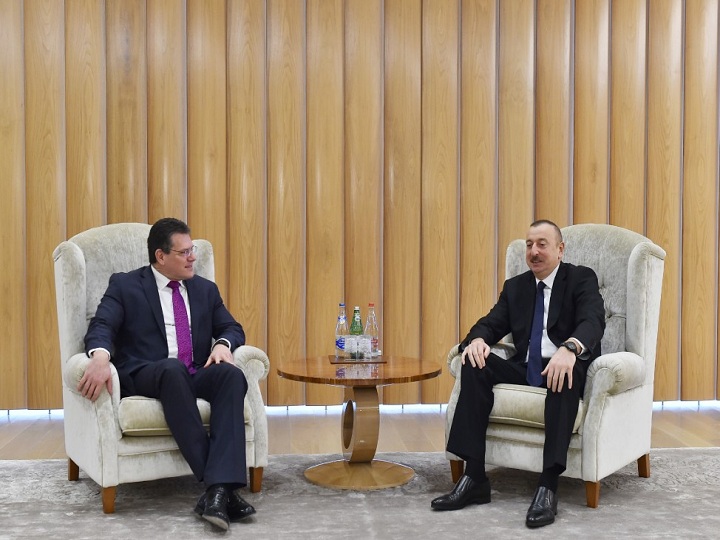 Prezident Avropa Komissiyasının enerji birliyi üzrə vitse-prezidenti Maroş Şefçoviç ilə görüşüb
