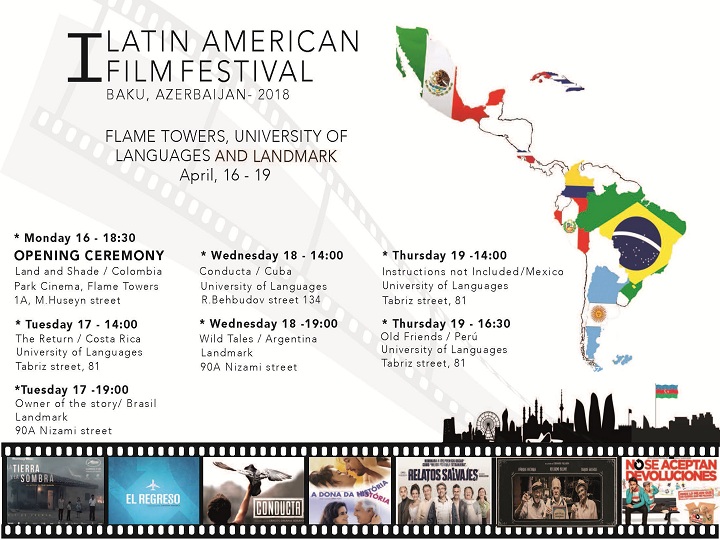 Azərbaycanda ilk dəfə Latın Amerika Kino Festivalı başlayır