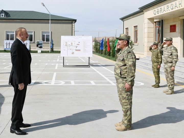 Ильхам Алиев принял участие в открытии N-ской воинской части Минобороны - ФОТО
