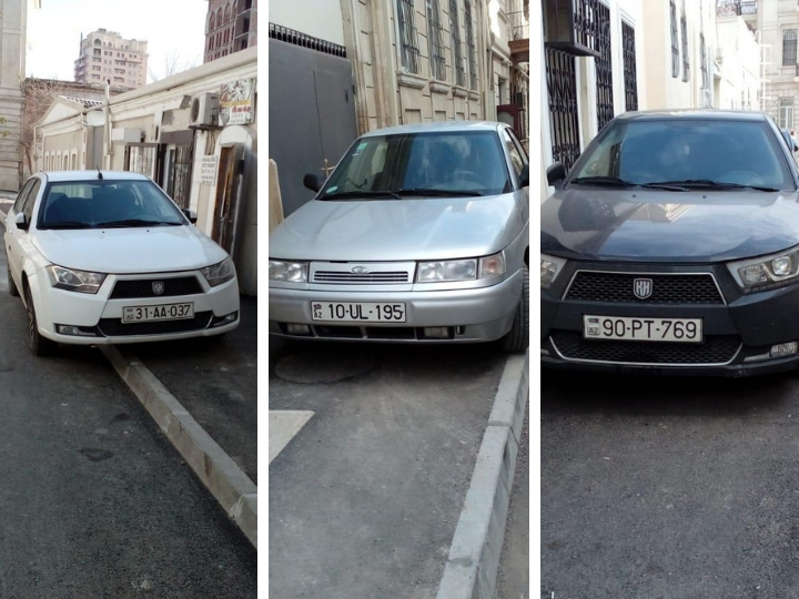 Безобразие продолжается: Отремонтированные тротуары в центре Баку стали удобной парковкой для водителей – ФОТОФАКТЫ