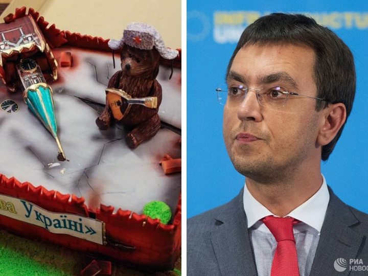 Украинский министр съел торт в виде руин Кремля - ФОТО