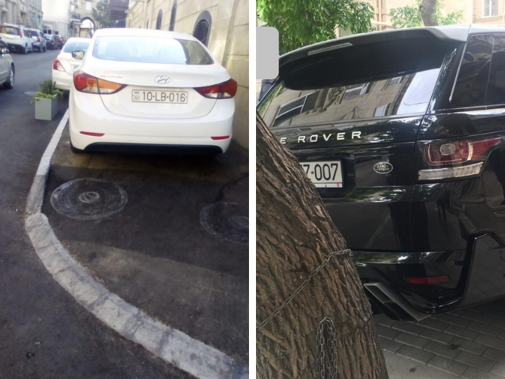 Безобразие в центре Баку: Водители ломают цветочные клумбы и паркуются на отремонтированных тротуарах – ФОТОФАКТЫ