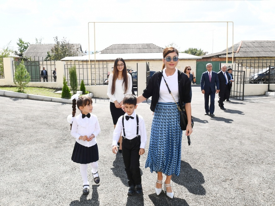 Первый вице-президент Мехрибан Алиева приняла участие в открытии детского сада в городе Исмаиллы - ФОТО