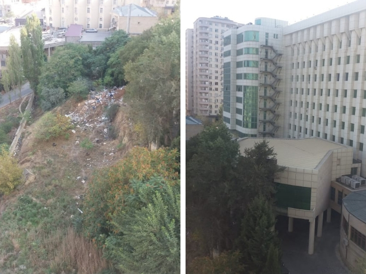 У здания госструктуры в Баку скопилась гора мусора – ФОТО – ВИДЕО