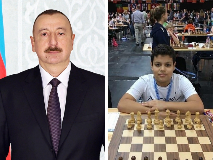 Президент Ильхам Алиев поздравил юного азербайджанского шахматиста с победой на чемпионате мира
