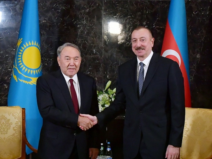 Президент Ильхам Алиев встретился с Нурсултаном Назарбаевым - ФОТО