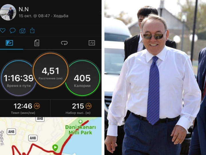 Нурсултан Назарбаев в Баку прошел 4,5 километра по бульвару - ФОТО