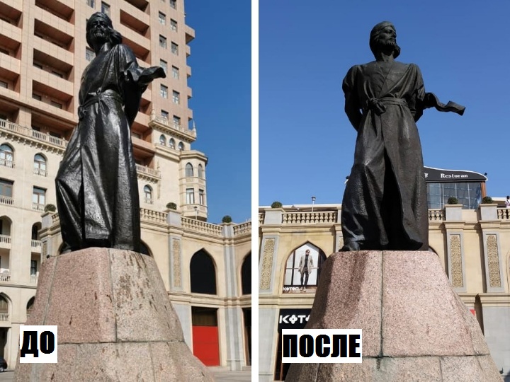 «Кто и зачем покрасил памятники Низами и Насими в Баку?» - НАШИ ПОДРОБНОСТИ – ФОТО