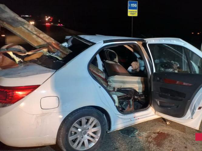 Страшная авария на автомагистрали Баку-Газах, двое погибших - ФОТО